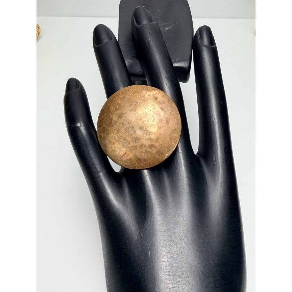 Vintage Solid Copper Adjustable Ring Sculptural D… - image 1